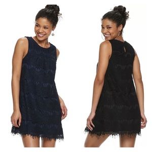 Speechless Lace Shift Sleeveless Tank Mini Dress